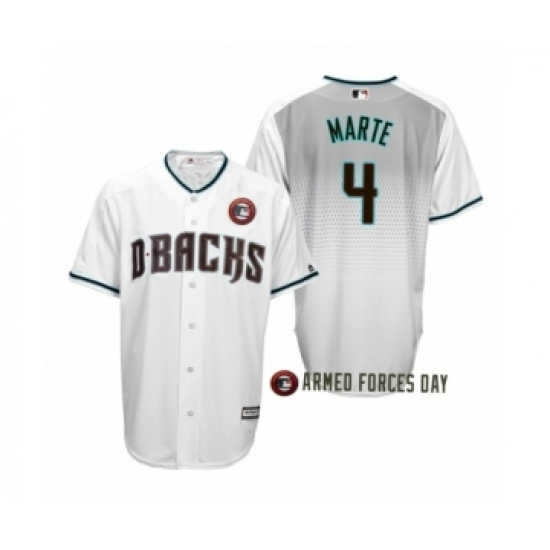Men's 2019 Armed Forces Day Ketel Marte #4 Arizona Diamondbacks White Jersey - Ujersey