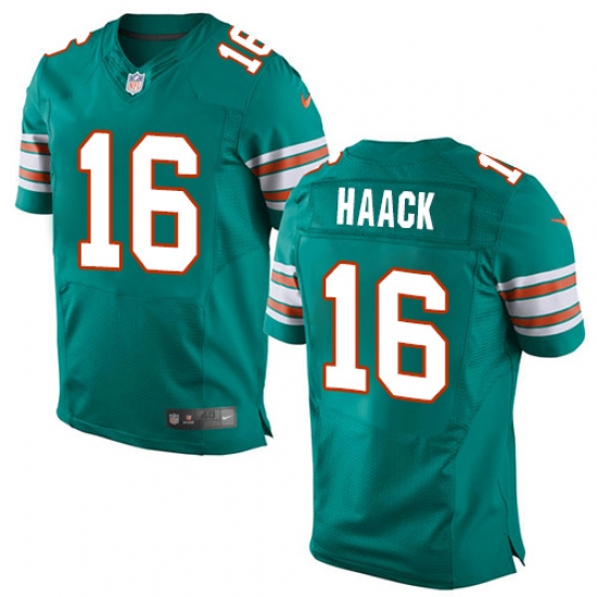 Men's Nike Miami Dolphins #16 Matt Haack Elite Aqua Green Alternate NFL Jersey - Ujersey