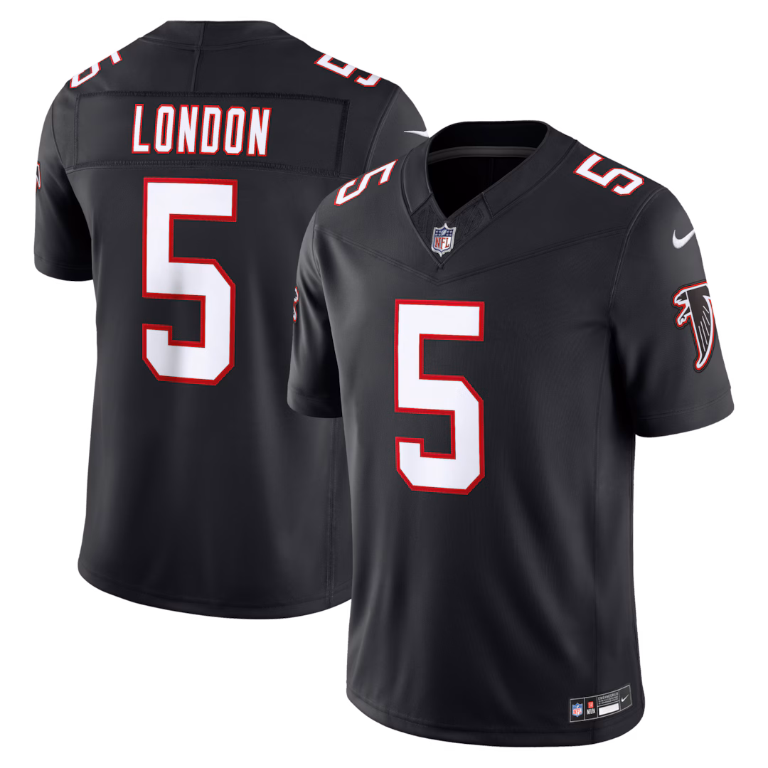 Men's Atlanta Falcons Drake London Nike Black Alternate Throwback Vapor F.U.S.E. Stitched Limited Jersey