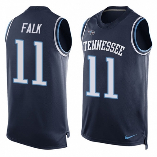 Men's Nike Tennessee Titans #11 Luke Falk Limited Navy Blue Player Name & Number Tank Top NFL Jersey - Ujersey