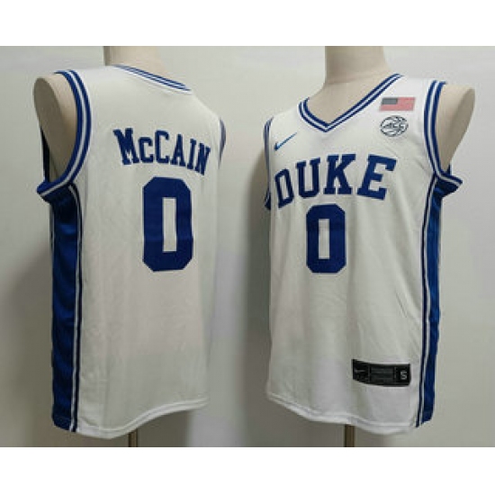 Men's Duke Blue Devils #0 Jared McCAIN White College Basketball Jersey - Ujersey