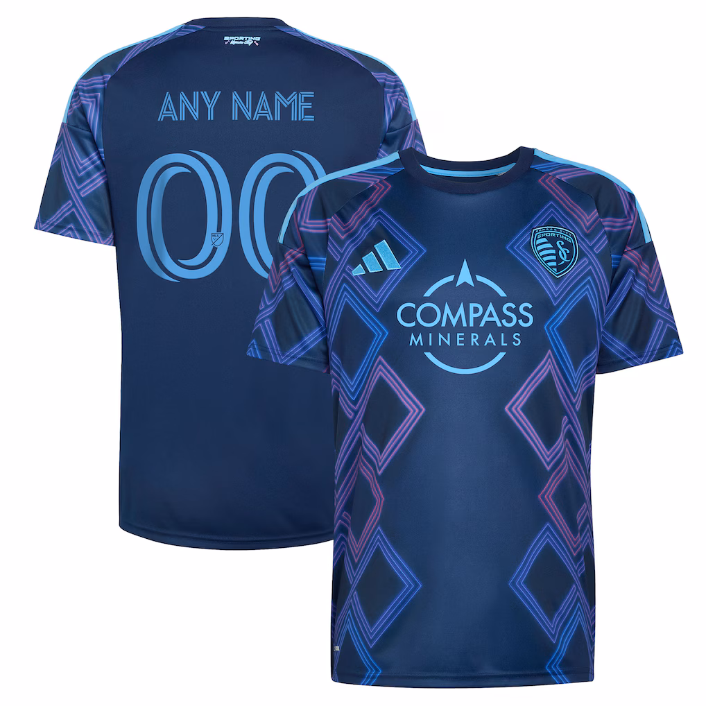 Men's Sporting Kansas City adidas Blue 2026 The 18th & Vine Kit Replica Custom Jersey