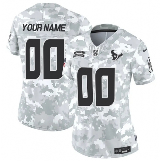 Women's Houston Texans Active Player Custom 2024 F.U.S.E Arctic Camo Salute To Service Limited Stitched Football Jersey(Run Small) - Ujersey