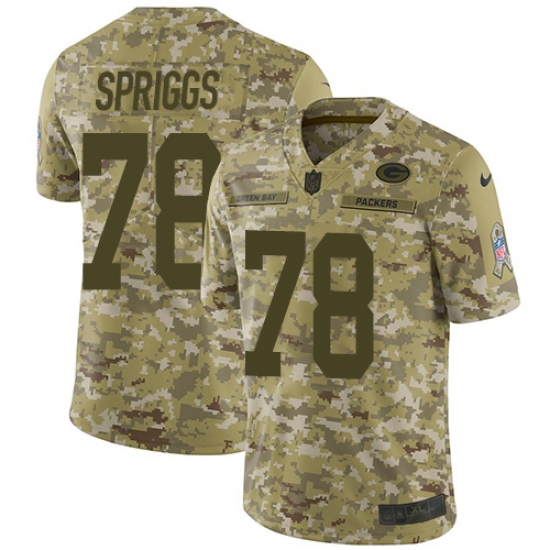 Youth Nike Green Bay Packers #78 Jason Spriggs Limited Camo 2018 Salute to Service NFL Jersey - Ujersey