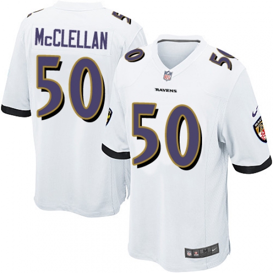 Men's Nike Baltimore Ravens #50 Albert McClellan Game White NFL Jersey - Ujersey