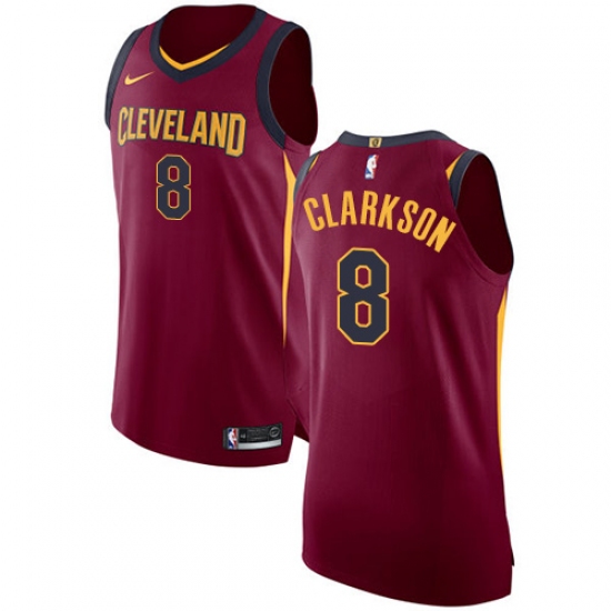 Youth Nike Cleveland Cavaliers #8 Jordan Clarkson Authentic Maroon NBA Jersey - Icon Edition - Ujersey