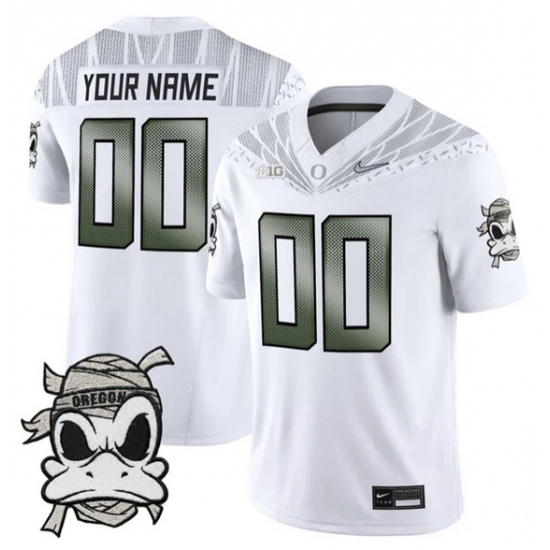 Men's Oregon Ducks Active Player Custom White 2025 F.U.S.E. Mummy Duck Vapor Limited V1 Stitched Football Jerseys - Ujersey