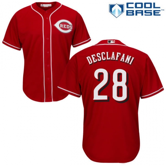 Youth Majestic Cincinnati Reds #28 Anthony DeSclafani Authentic Red Alternate Cool Base MLB Jersey - Ujersey