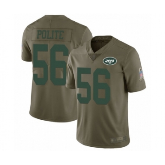 Youth New York Jets #56 Jachai Polite Limited Olive 2017 Salute to Service Football Jersey - Ujersey