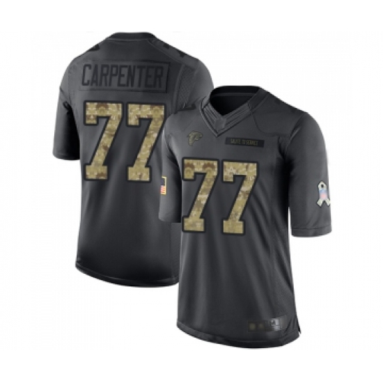 Men's Atlanta Falcons #77 James Carpenter Limited Black 2016 Salute to Service Football Jersey - Ujersey