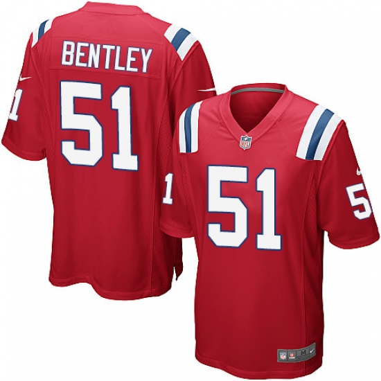 Men's Nike New England Patriots #51 Ja'Whaun Bentley Game Red Alternate NFL Jersey - Ujersey
