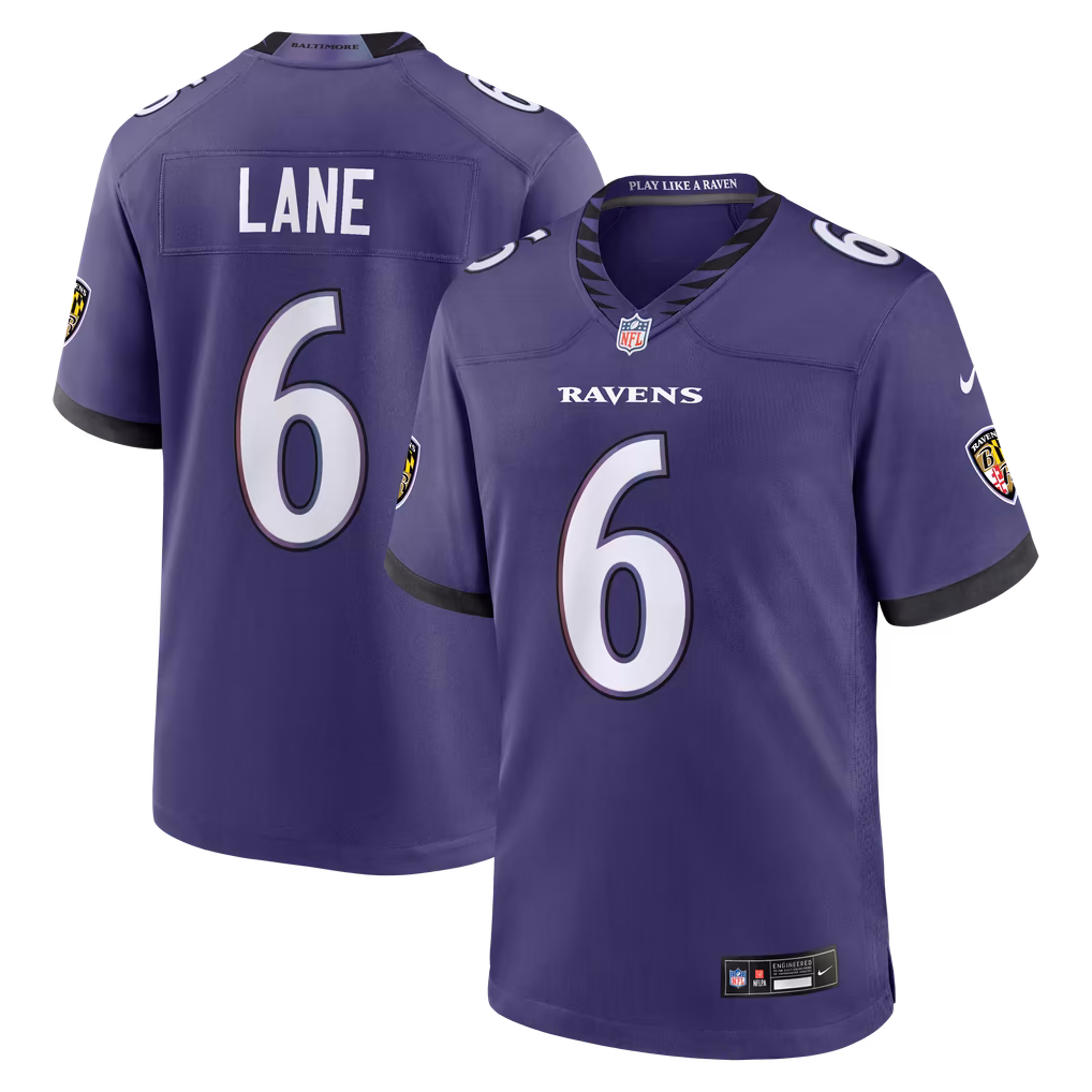 Men's Baltimore Ravens Ja'Kobi Lane Nike Purple Team Game Jersey - Ujersey