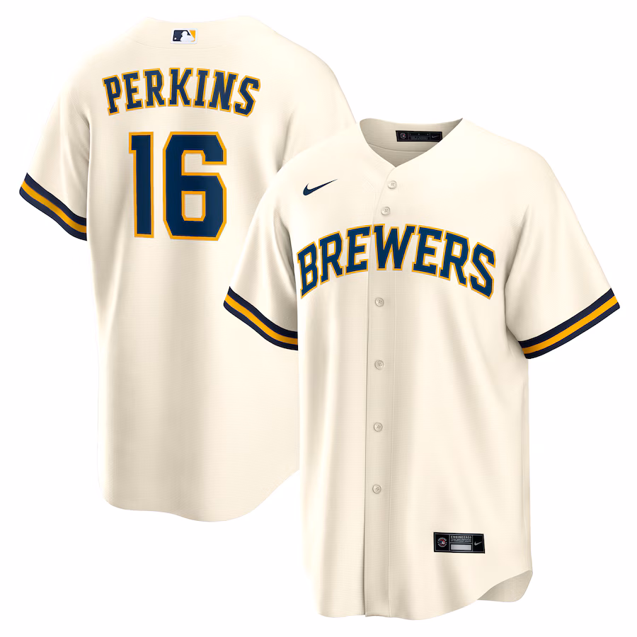 Men's Milwaukee Brewers Blake Perkins Nike Cream Home Replica Jersey - Ujersey