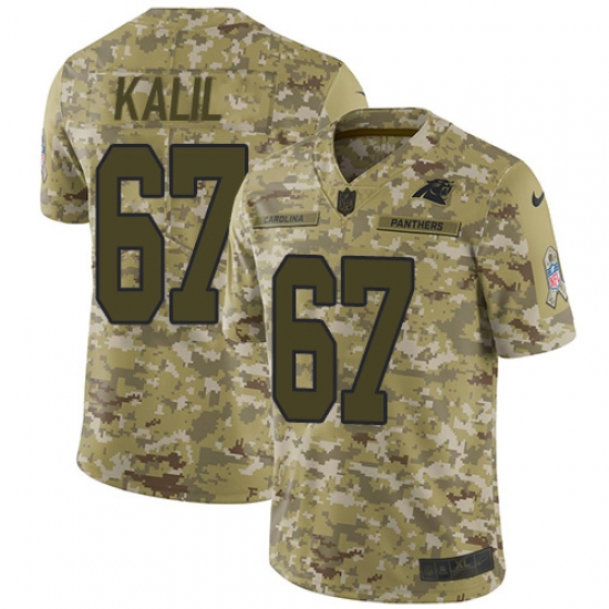 Men's Nike Carolina Panthers #67 Ryan Kalil Limited Camo 2018 Salute to Service NFL Jersey - Ujersey