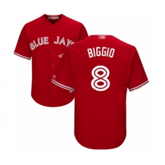 Youth Toronto Blue Jays #8 Cavan Biggio Authentic Scarlet Alternate Baseball Player Jersey - Ujersey