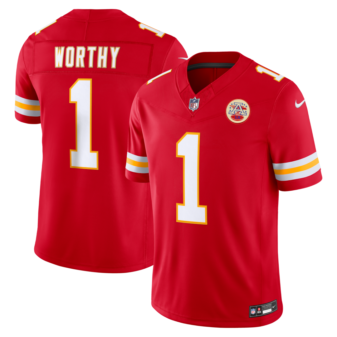 Men's Kansas City Chiefs Xavier Worthy Nike Red Team Vapor F.U.S.E. Stitched Limited Jersey - Ujersey