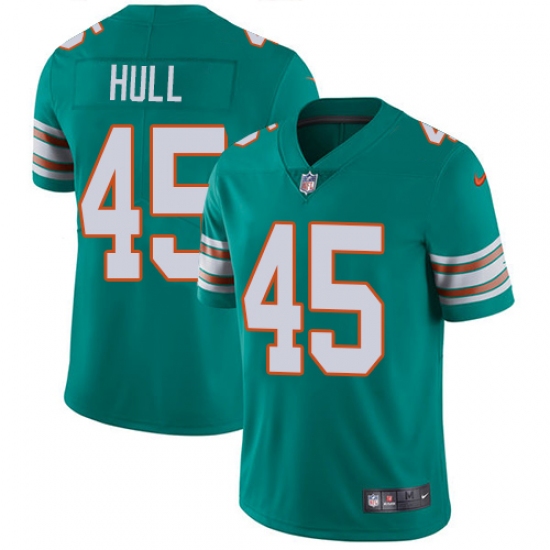 Youth Nike Miami Dolphins #45 Mike Hull Aqua Green Alternate Vapor Untouchable Limited Player NFL Jersey - Ujersey