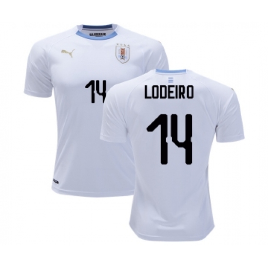 Uruguay #14 Lodeiro Away Soccer Country Jersey