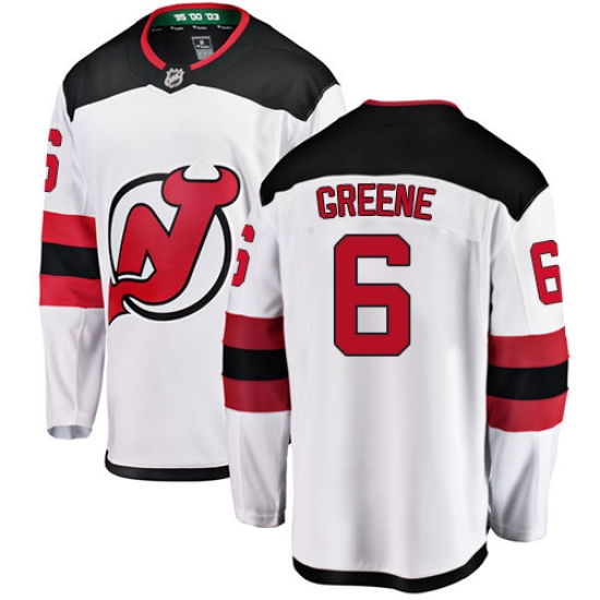 Men's New Jersey Devils #6 Andy Greene Fanatics Branded White Away Breakaway NHL Jersey
