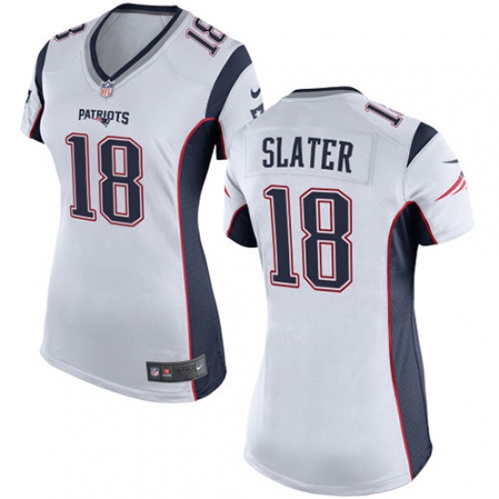 Women's Nike New England Patriots #18 Matthew Slater Game White NFL Jersey - Ujersey