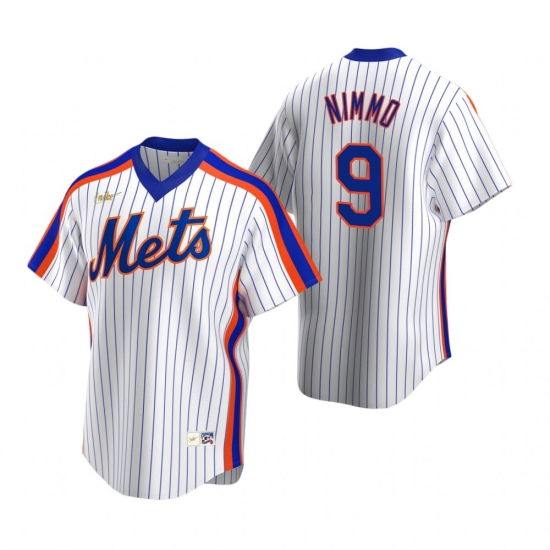 Men's Nike New York Mets #9 Brandon Nimmo White Cooperstown Collection Home Stitched Baseball Jersey - Ujersey