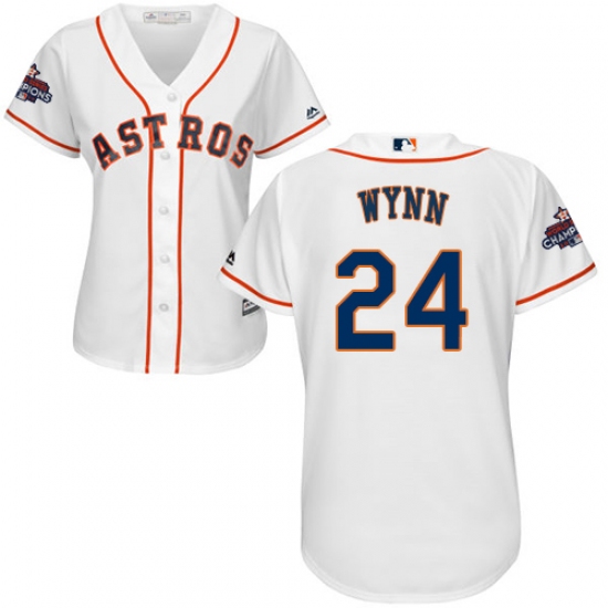 Women's Majestic Houston Astros #24 Jimmy Wynn Authentic White Home 2017 World Series Champions Cool Base MLB Jersey - Ujersey