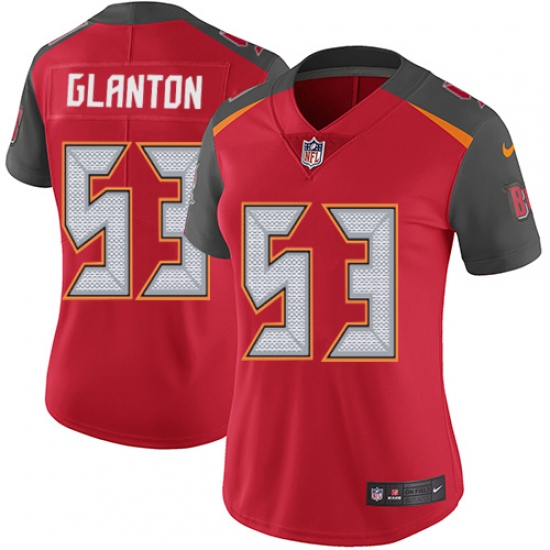 Women's Nike Tampa Bay Buccaneers #53 Adarius Glanton Red Team Color Vapor Untouchable Elite Player NFL Jersey - Ujersey