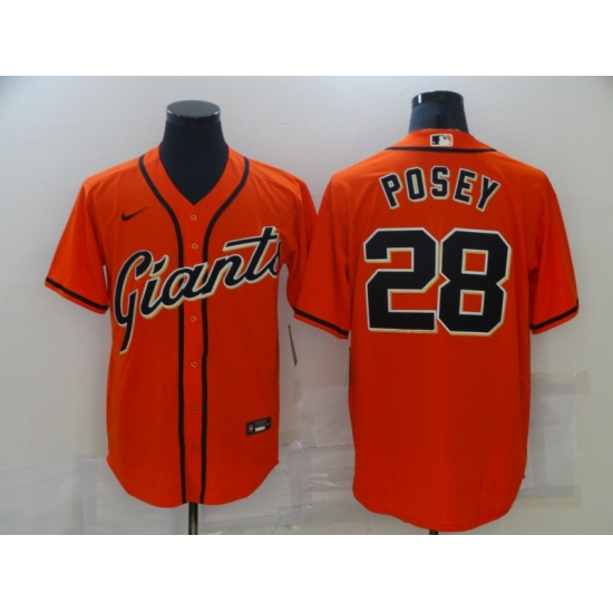 Men's San Francisco Giants #28 Buster Posey Orange Alternate Flex Base Authentic Collection Jersey - Ujersey