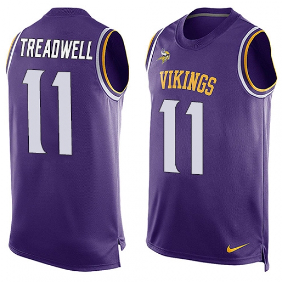 Men's Nike Minnesota Vikings #11 Laquon Treadwell Limited Purple Player Name & Number Tank Top NFL Jersey - Ujersey