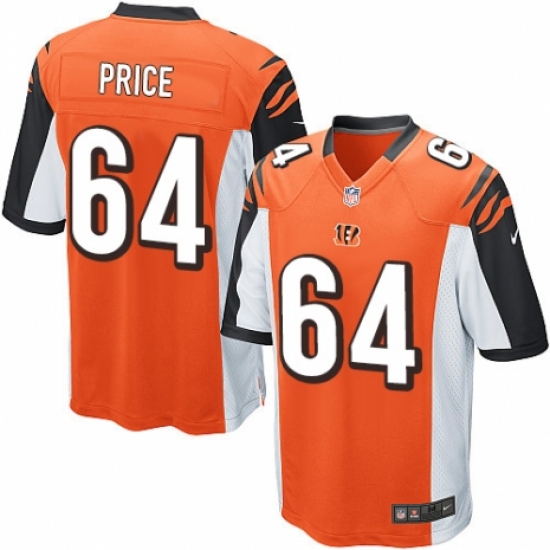 Men's Nike Cincinnati Bengals #64 Billy Price Game Orange Alternate NFL Jersey - Ujersey