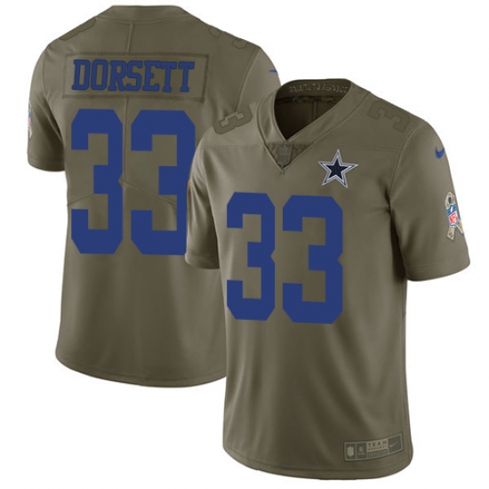 Youth Nike Dallas Cowboys #33 Tony Dorsett Limited Olive 2017 Salute to Service NFL Jersey - Ujersey