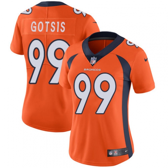 Women's Nike Denver Broncos #99 Adam Gotsis Orange Team Color Vapor Untouchable Limited Player NFL Jersey - Ujersey