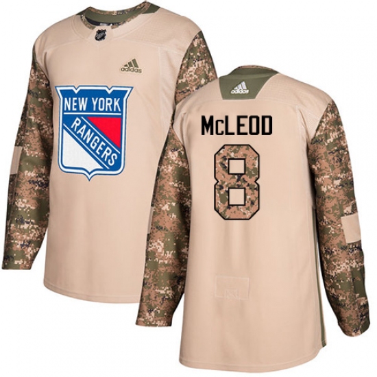 Men's Adidas New York Rangers #8 Cody McLeod Authentic Camo Veterans Day Practice NHL Jersey - Ujersey