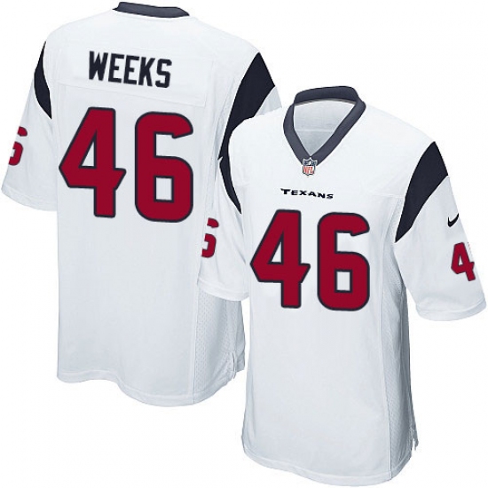 Men's Nike Houston Texans #46 Jon Weeks Game White NFL Jersey - Ujersey