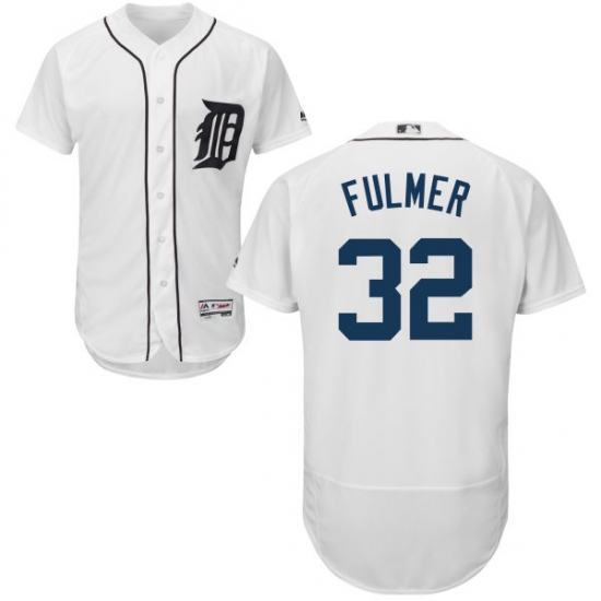 Men's Majestic Detroit Tigers #32 Michael Fulmer White Flexbase Authentic Collection MLB Jersey - Ujersey