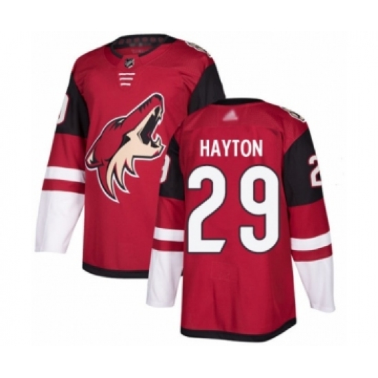 Men's Arizona Coyotes #29 Barrett Hayton Authentic Burgundy Red Home Hockey Jersey - Ujersey