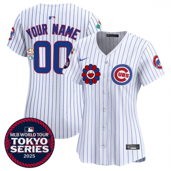 Women's Chicago Cubs ACTIVE PLAYER Custom White 2025 Tokyo Series Limited Stitched Baseball Jersey(Run Small) - Ujersey