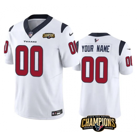 Men's Houston Texans Active Player Custom White 2023 F.U.S.E. AFC South Champions Patch Vapor Limited Football Stitched Jersey - Ujersey