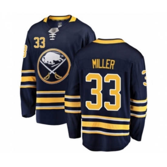 Men's Buffalo Sabres #33 Colin Miller Fanatics Branded Navy Blue Home Breakaway Hockey Jersey