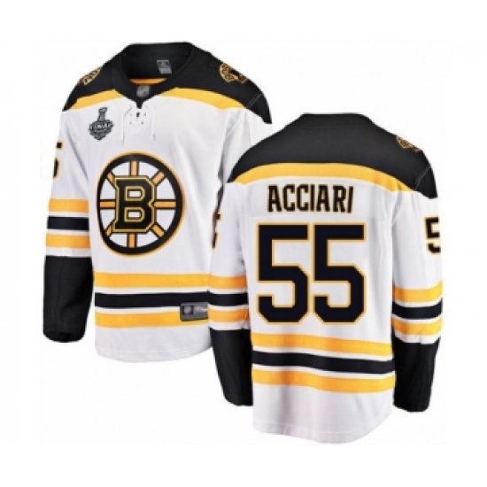 Youth Boston Bruins #55 Noel Acciari Authentic White Away Fanatics Branded Breakaway 2019 Stanley Cup Final Bound Hockey Jersey - Ujersey
