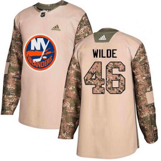 Men's Adidas New York Islanders #46 Bode Wilde Authentic Camo Veterans Day Practice NHL Jersey - Ujersey