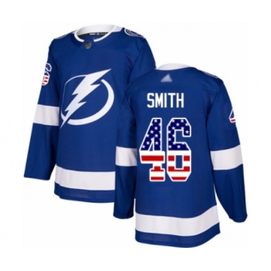 Men's Tampa Bay Lightning #46 Gemel Smith Authentic Blue USA Flag Fashion Hockey Jersey