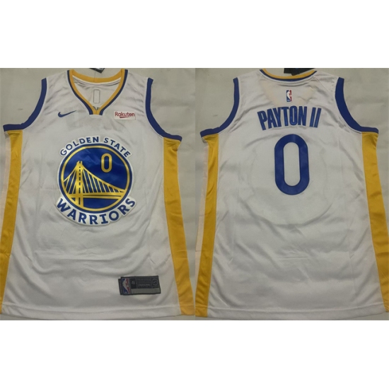 Men's Golden State Warriors #0 Gary Payton II White Association Edition Stitched Basketball Jersey - Ujersey