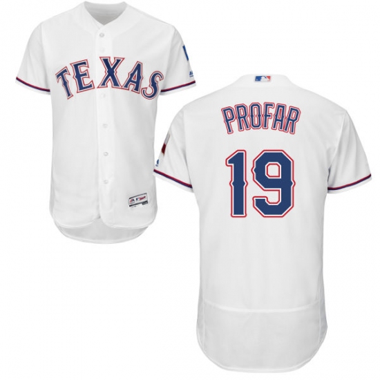 Men's Majestic Texas Rangers #19 Jurickson Profar White Home Flex Base Authentic Collection MLB Jersey - Ujersey