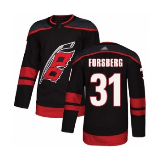 Youth Carolina Hurricanes #31 Anton Forsberg Authentic Black Alternate Hockey Jersey - Ujersey