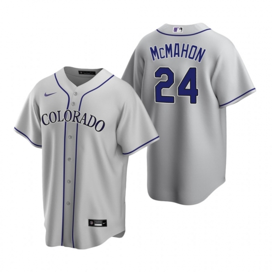 Men's Nike Colorado Rockies #24 Ryan McMahon Gray Road Stitched Baseball Jersey - Ujersey