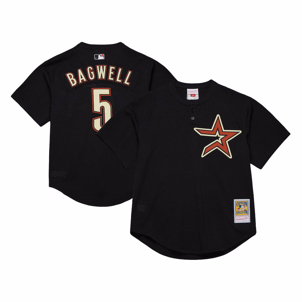Men's Houston Astros Jeff Bagwell Mitchell & Ness Black Authentic Batting Practice Jersey