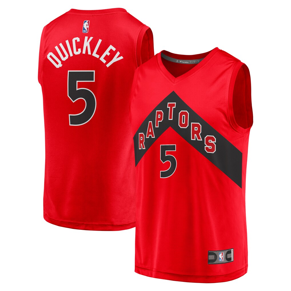 Men's Toronto Raptors Immanuel Quickley Fanatics Red Fast Break Player Jersey - Icon Edition - Ujersey NHL