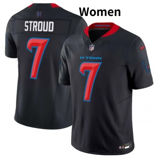 Women Houston Texans #7 C.J. Stroud Navy 2024 2nd Alternate F.U.S.E Vapor Stitched Jersey - Ujersey