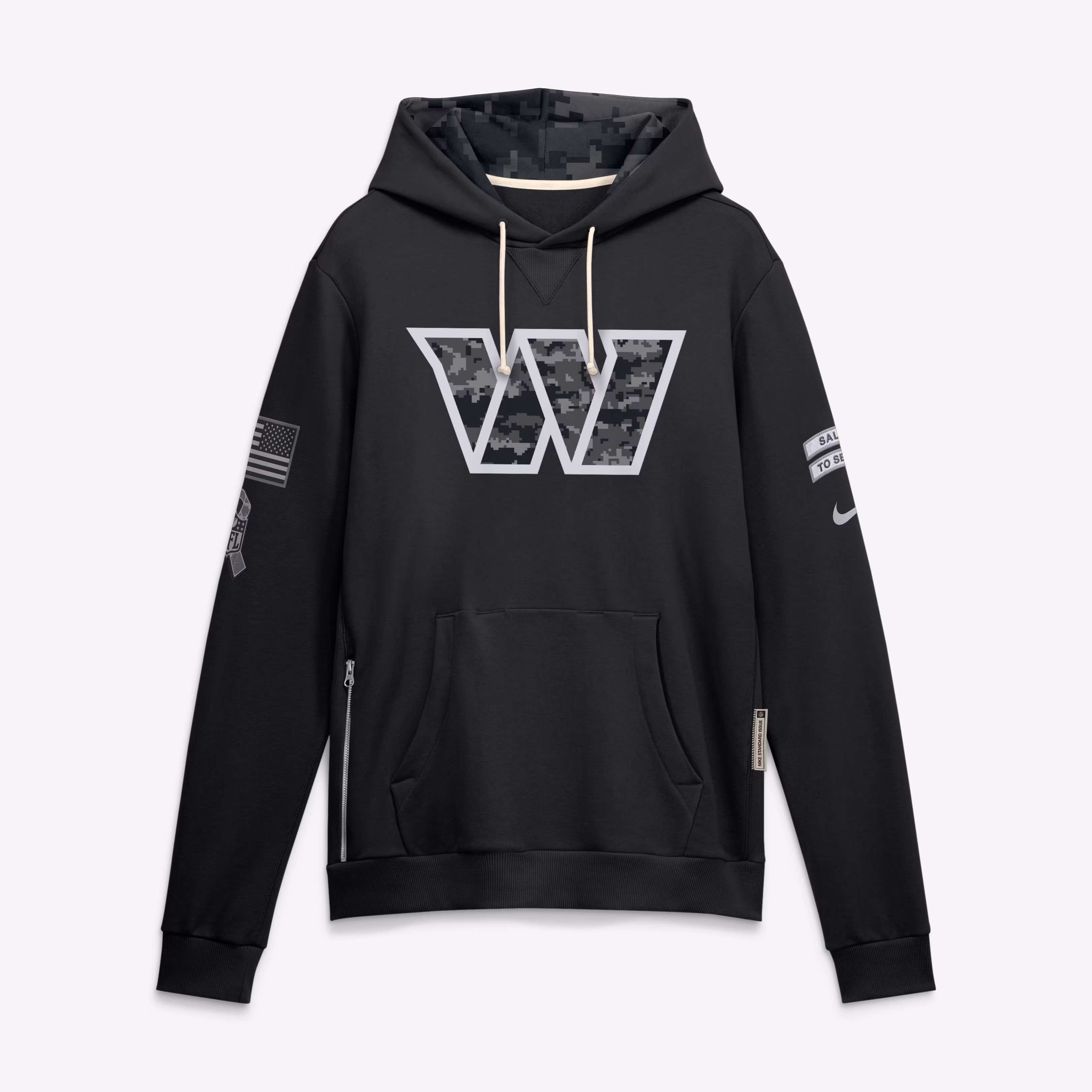 Men's Washington Commanders  Nike Black 2026 Salute to Service Sideline Dri-FIT Pullover Hoodie - U-jersey